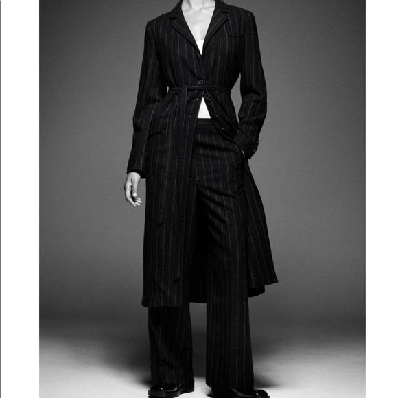 Limited edition navy wool pinstripe coat - Picture 5 of 9